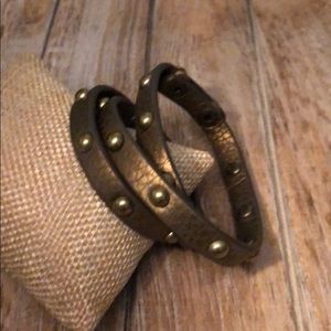 Chloe + Isabel studded leather wrap bracelet